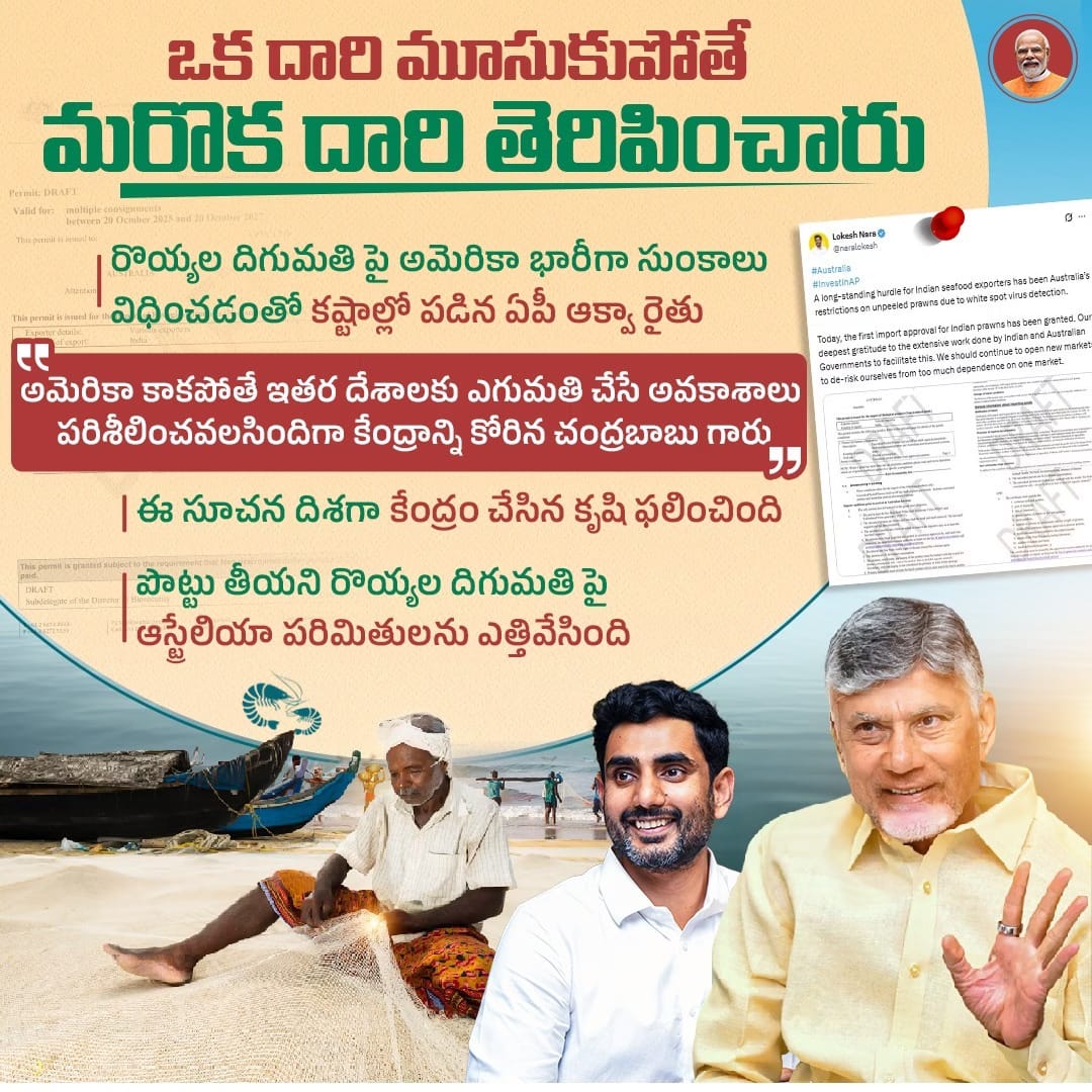 ఆక్వా రైతులకు- Australia Lifts Ban on Shrimp Imports